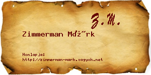 Zimmerman Márk névjegykártya